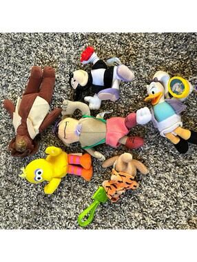 Vtg/Modern Disney + Others Mini Stuffed Toys & Plush Keychains Bundle of 6